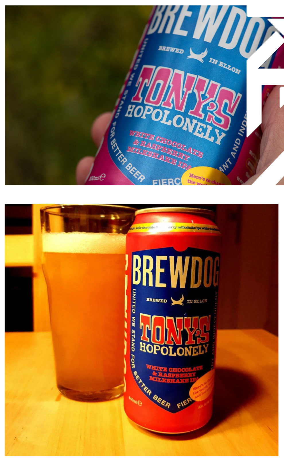 英国进口酿酒狗精酿狗托尼白巧克力覆盆子奶昔ipa精酿啤酒440ml1罐
