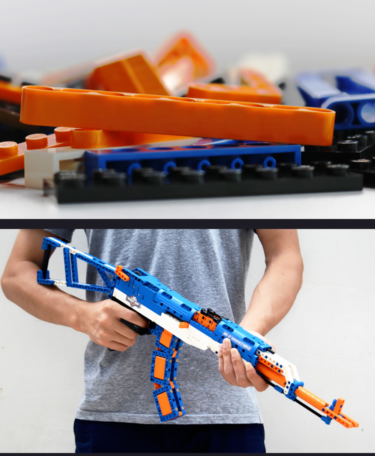 军事模型98k拼插和平精英吃鸡同款m416益智玩具 p90冲锋枪(581pcs)