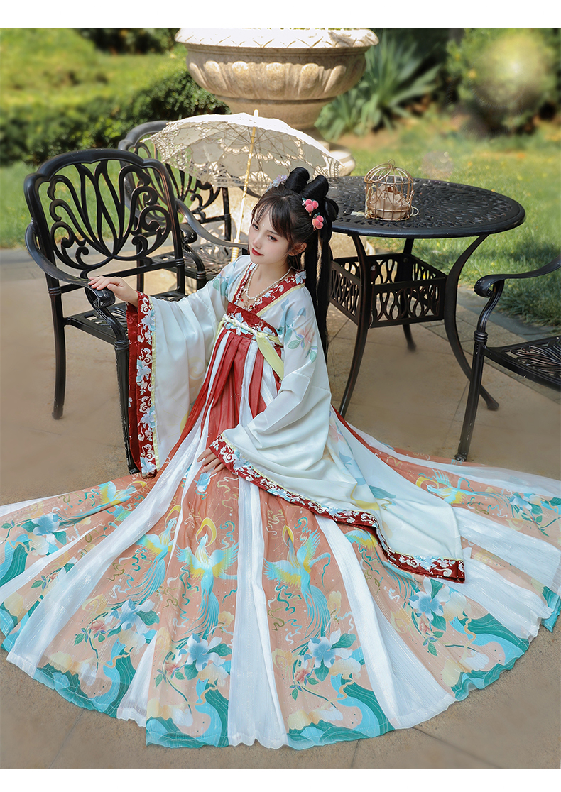 原创汉服女青翎中国风南北朝交领齐腰胸襦裙古装夏季新款日常绀蓝齐胸