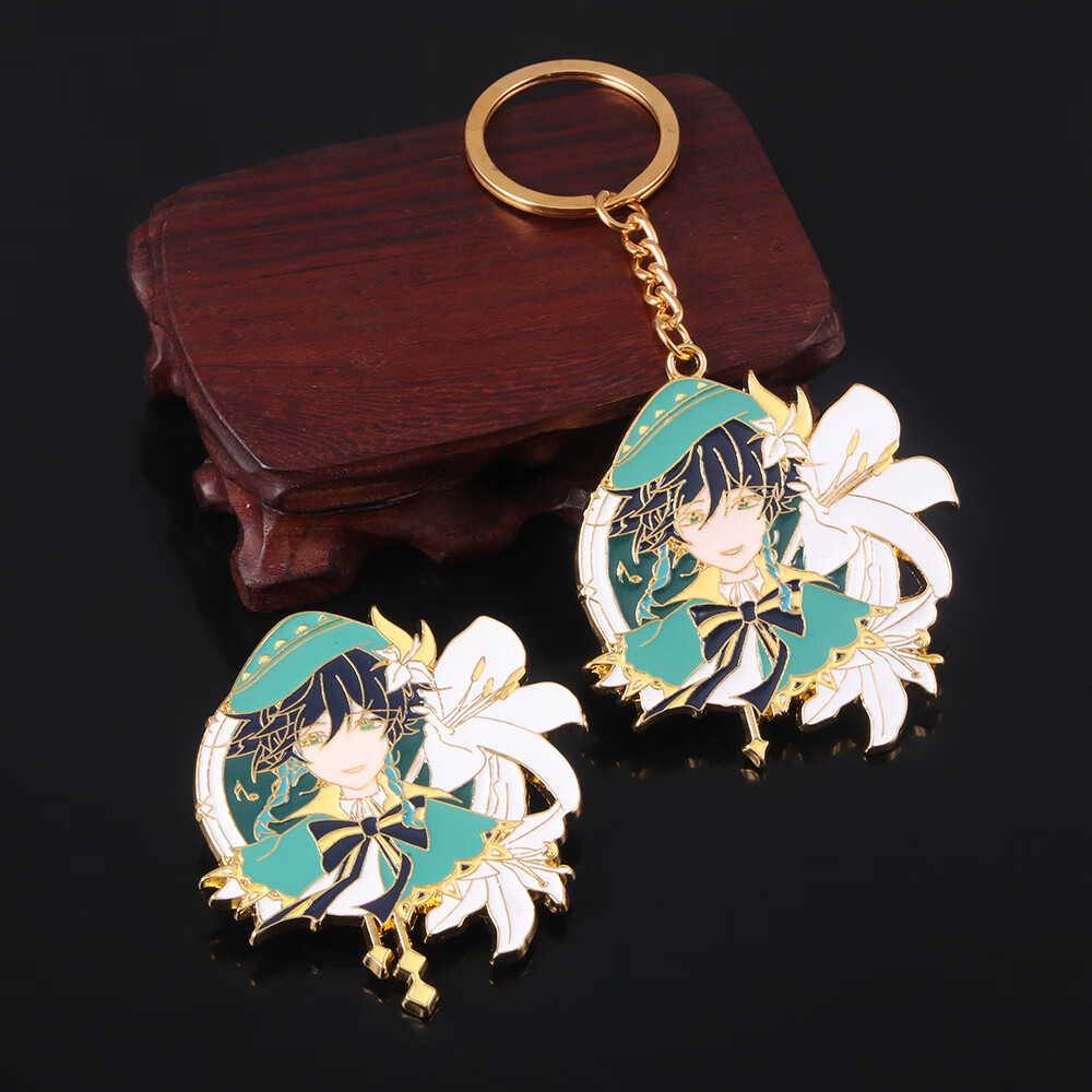 brez游戏周边卡通动漫金属徽章原神甘雨温迪神之眼刻晴胸针人物徽章