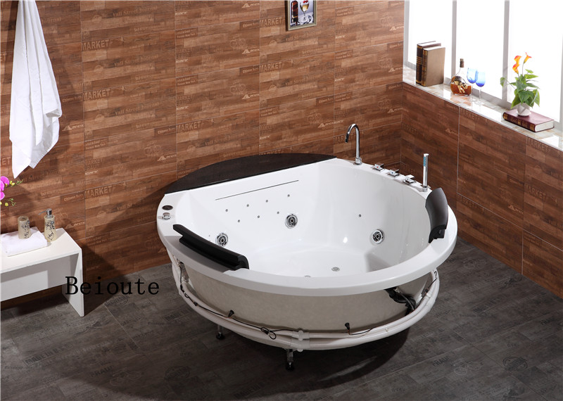 浴缸家用小户型 浪鲸卫浴亚克力圆形嵌入式双人冲浪按摩恒温浴缸1.