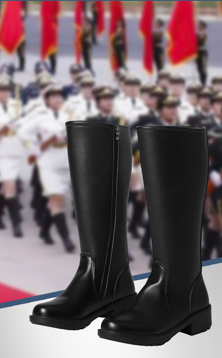 高筒真皮马靴男女护卫队升旗班仪仗队礼宾鼓乐队阅兵长筒骑士马术