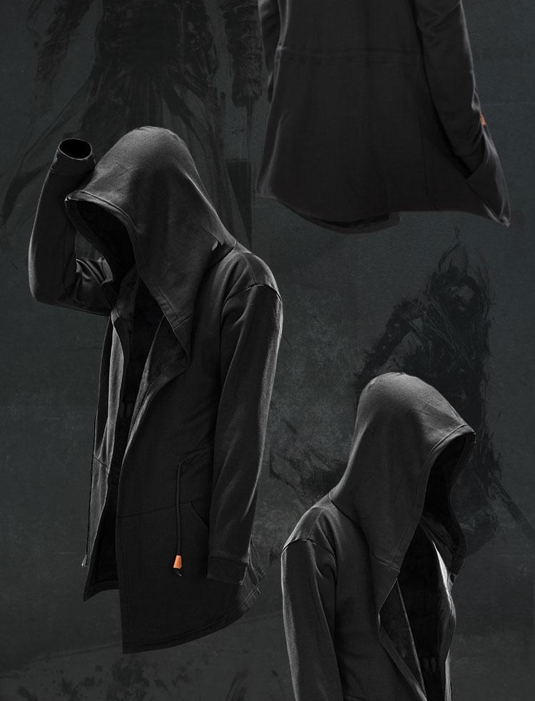 春夏季刺客斗篷信条风衣暗黑系教条卫衣男中长款巫师帽衫披风外套加绒