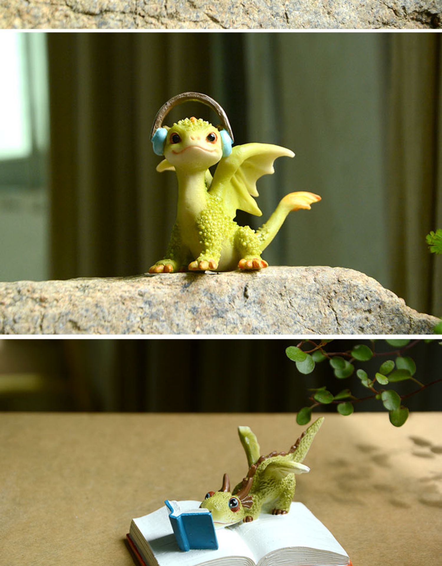 创意可爱卡通小龙摆件恐龙公仔树脂仿真动物送男女生朋友生日礼物龙