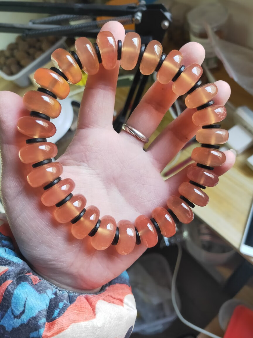 手工制作青鱼石手串 手持文玩手链佳原创品保真定制 手串20颗珠子