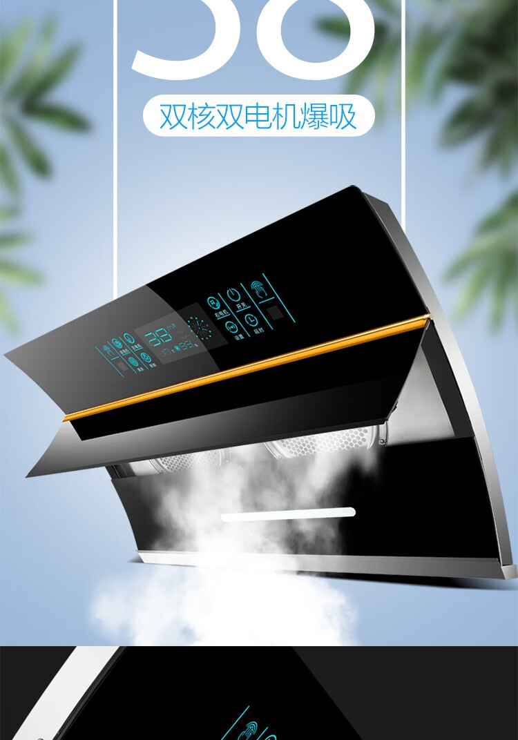 【品质严选】2022新款皇冠油烟机信联双电机抽自动清洗壁挂式小型家用