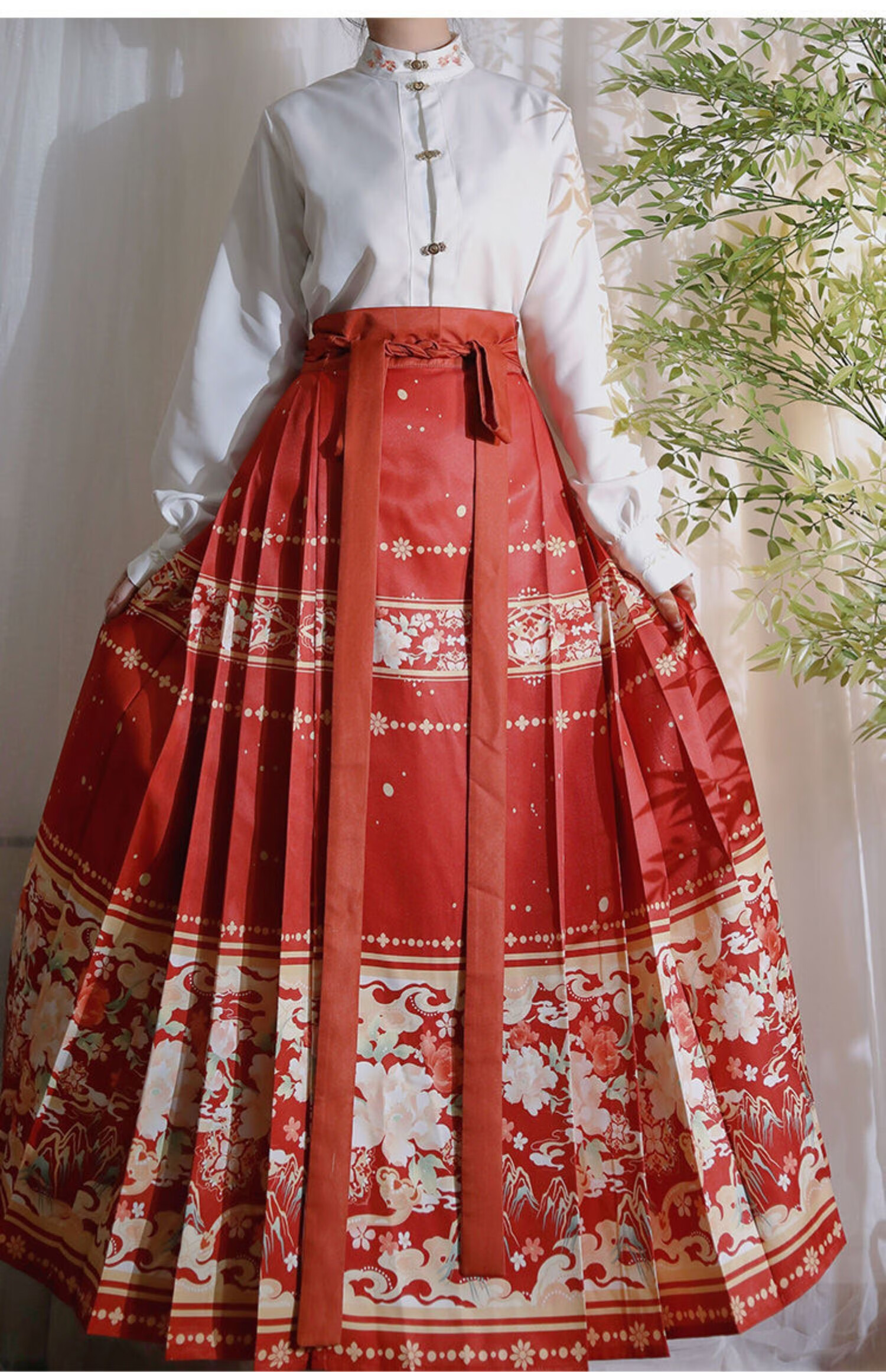 马面裙日常春夏新款甜美改良华流古风汉元素日常衬衫马面裙褶裙汉服女