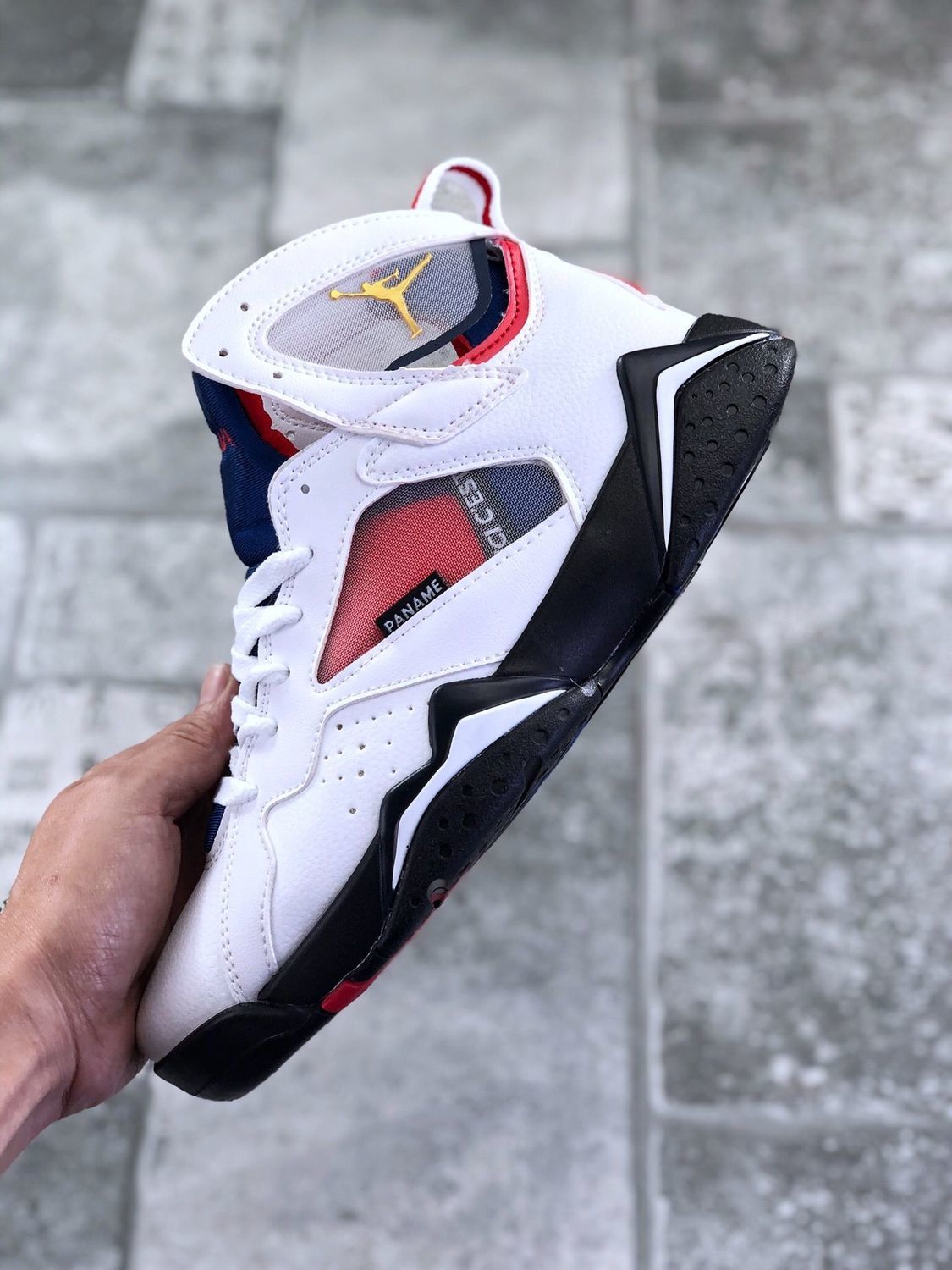 aj7黑白大巴黎男女高帮气垫篮球鞋休闲运动板鞋运动鞋cz0789105白色