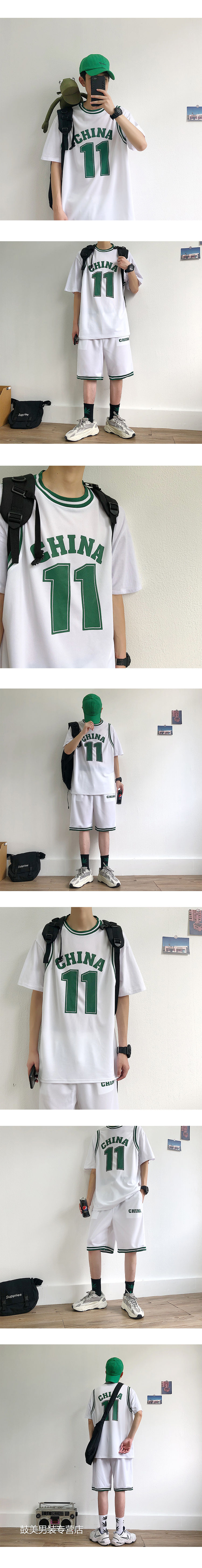 套装男生篮球服夏季韩版全套衣服男土一套男装潮流搭配休闲运动套装