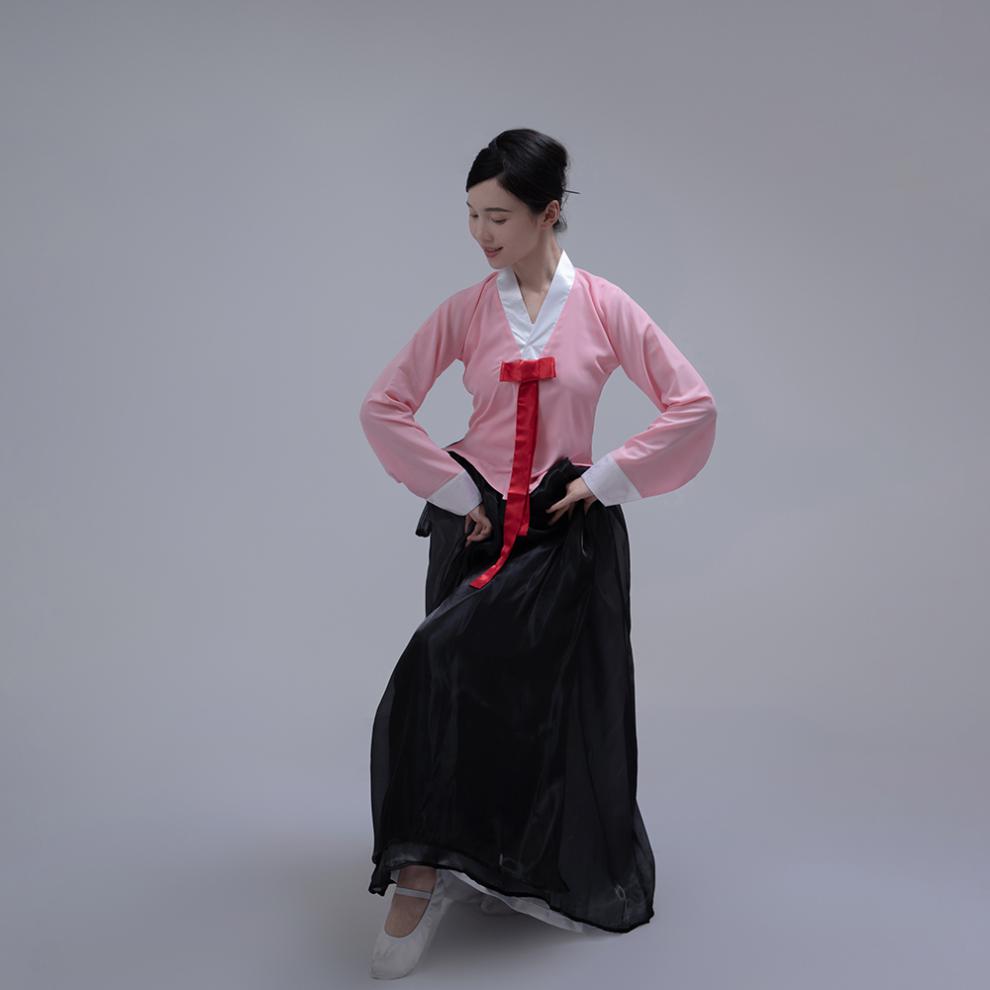 朝鲜舞蹈演出服女士艺考表演服装少数民族成人练习练功朝鲜族舞服绿色