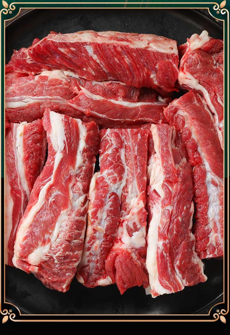 蒙羊煌原切牛肋条25kg新鲜冷冻进口草饲牛肉生鲜去骨牛肋排贴骨肉腹肉