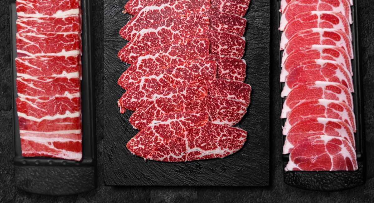 顺丰速运澳洲和牛m7厚切雪花牛肉日韩式烤肉食材新鲜烧烤肥牛片6人餐