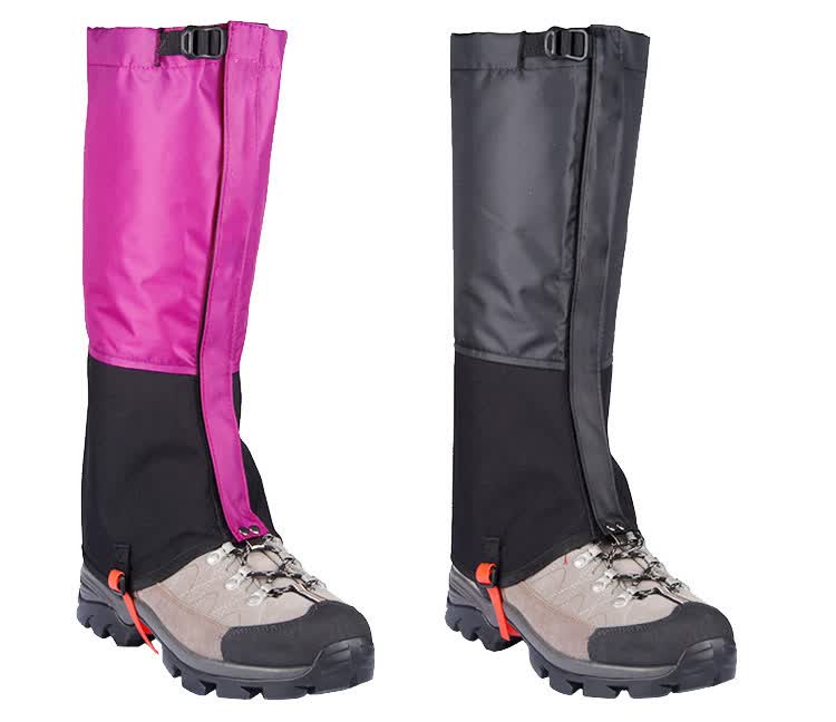 雪套户外登山男女儿童防水保暖防雪防蛇徒步护腿脚套鞋套腿套雪套黑色