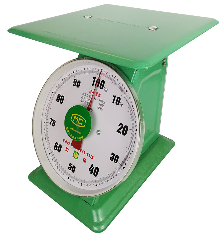 仁和牌弹簧秤度盘称台称老式机械秤100公斤刻度指针圆盘托盘30kg 10kg