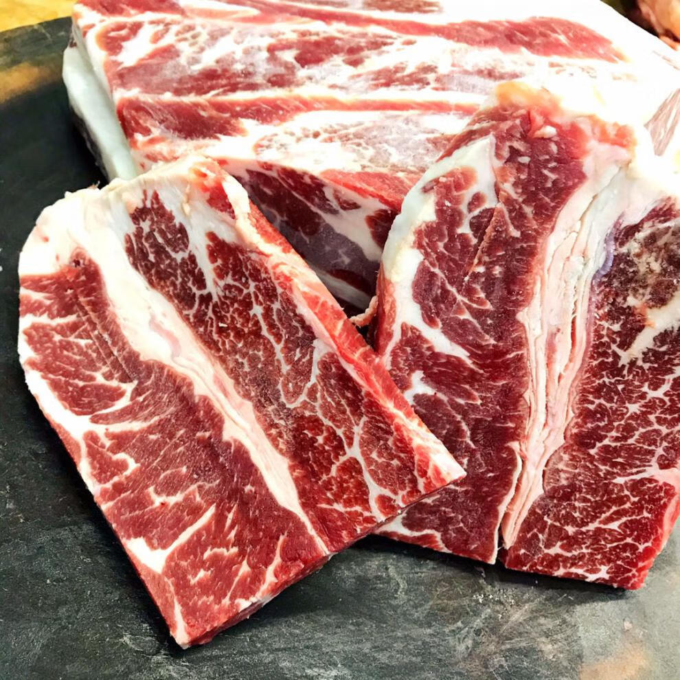 潮汕雪花新鲜黄牛肉五花匙皮煎盘火锅烧烤500g火锅片