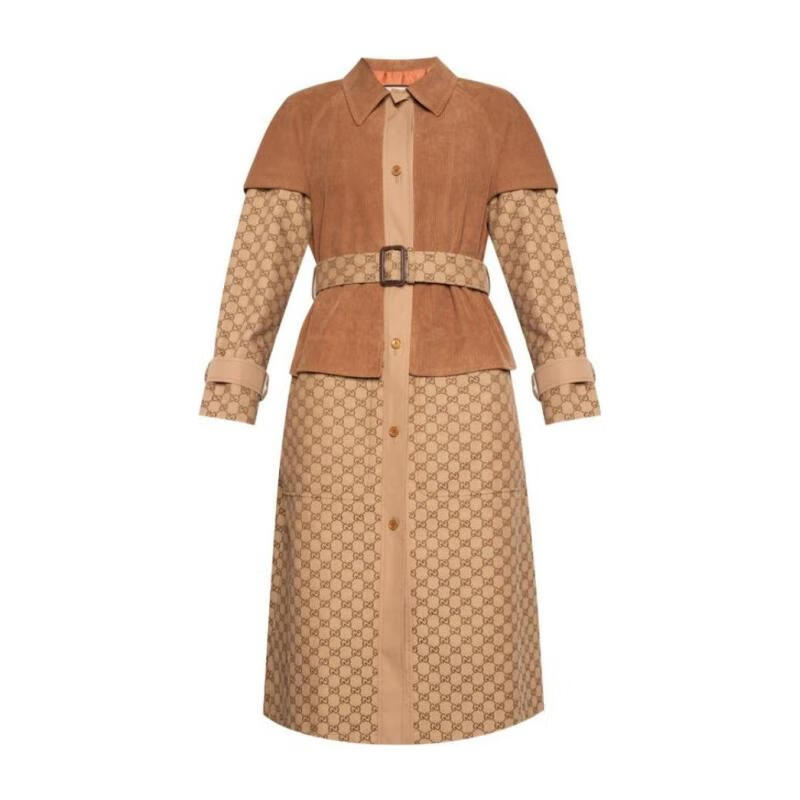 古驰gucci 大衣女士奢侈品分层式束腰风衣 2254 it-42【图片 价格