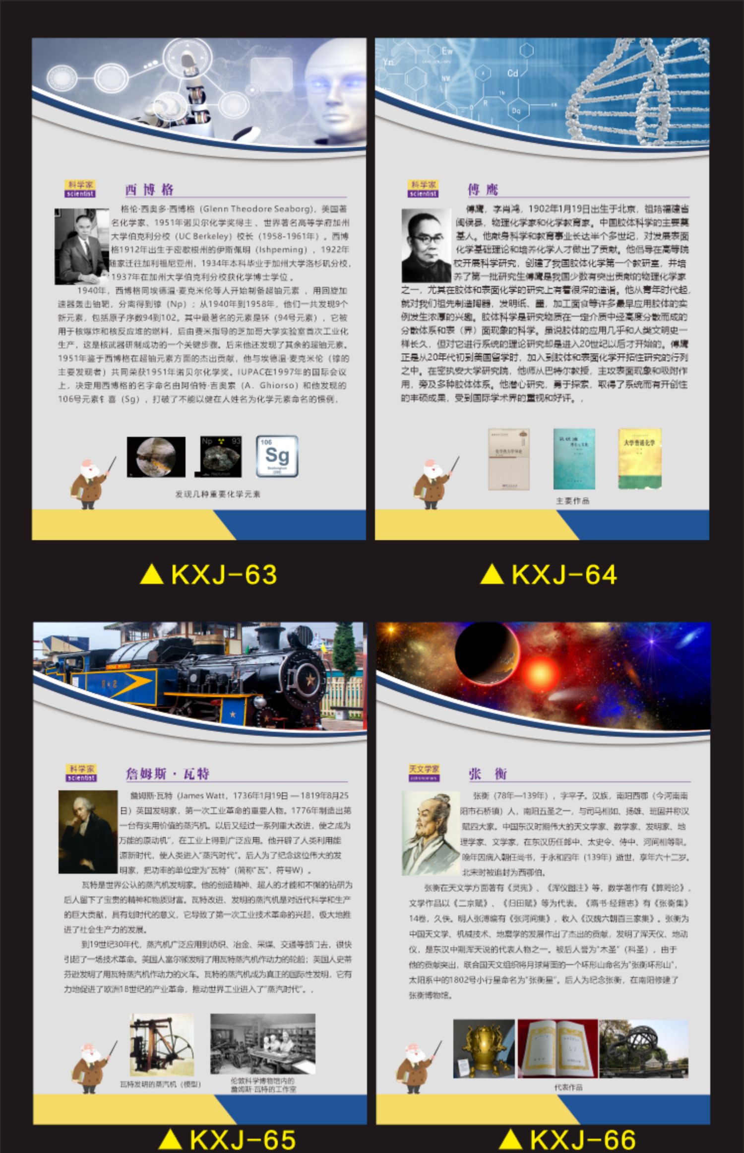 科学家名人简介挂图实验室名人名言海报生物化学家物理学家挂图kxj27