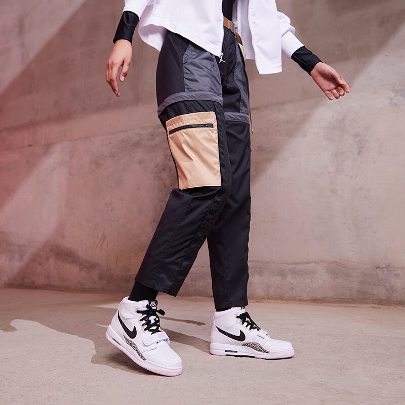 耐克nike air jordan legacy aj312女鞋樱花粉白 复古高帮休闲篮球鞋