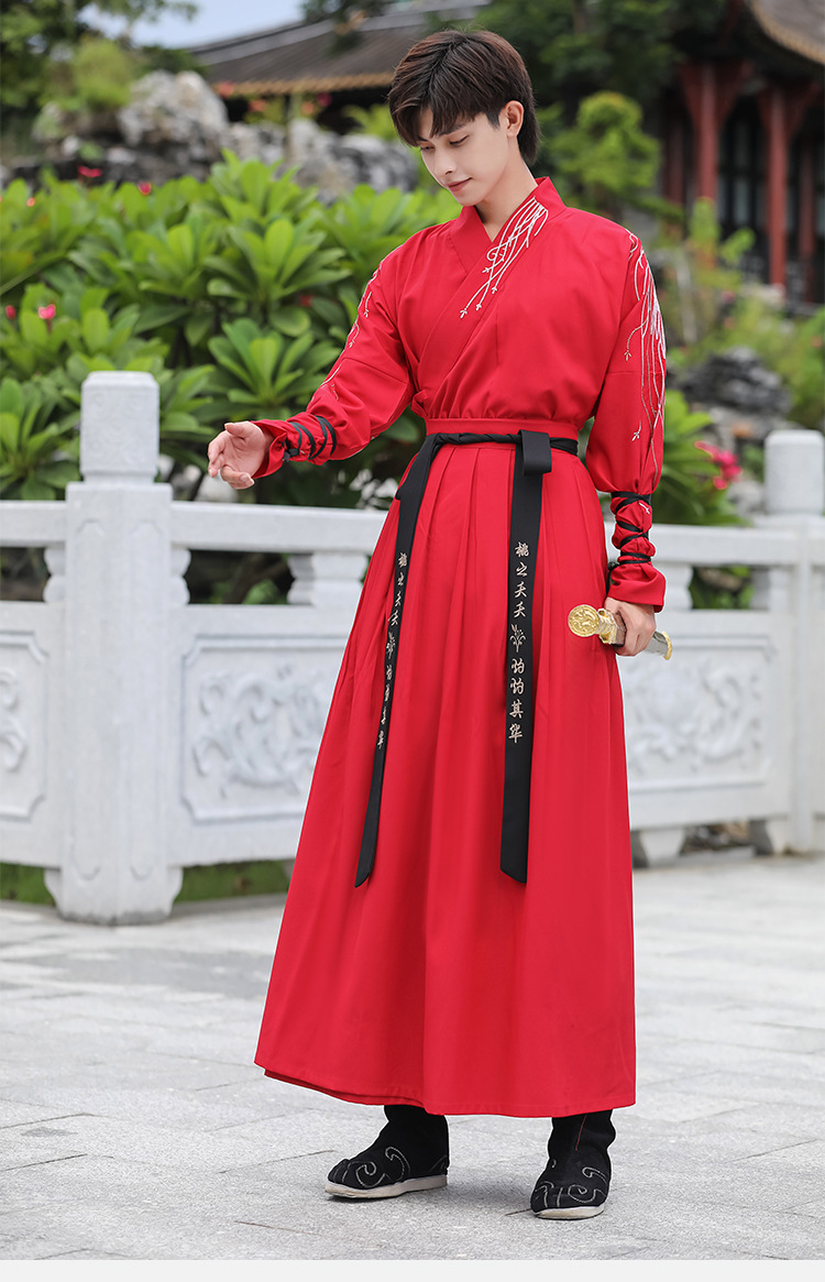 中国风大码汉服男胖子200斤书生帅气男原创古风学生班