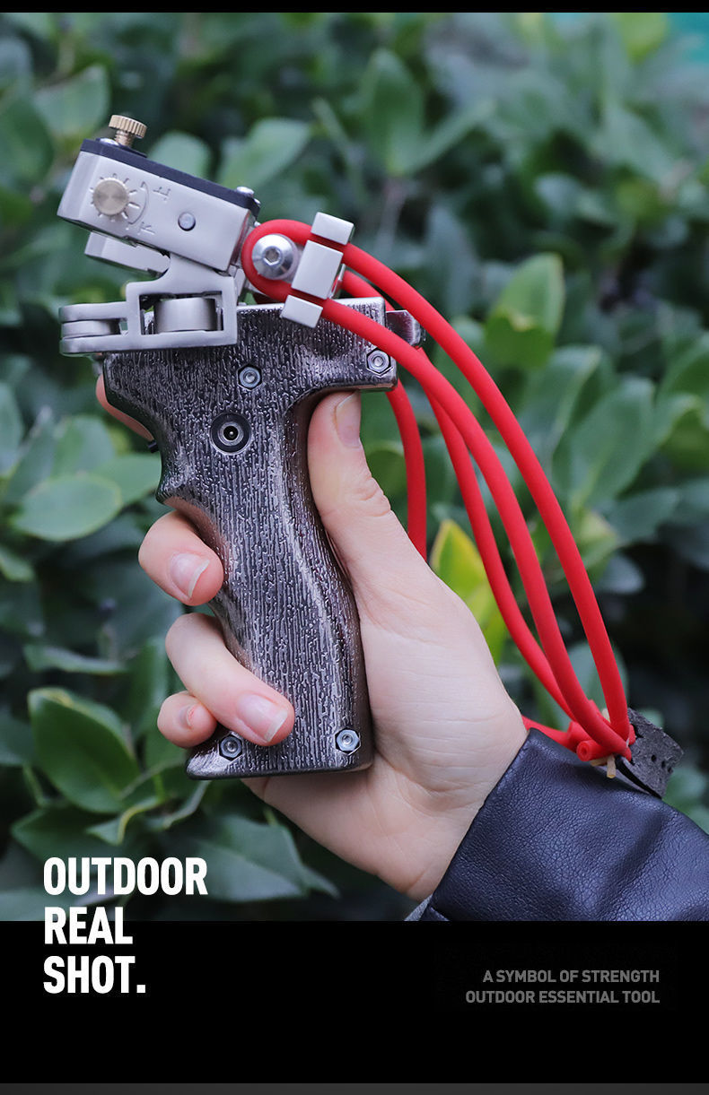 新款藏獒弹弓高精度激光可调自动瞄准弹工扁皮弾弓竞技神器 (绿光藏獒