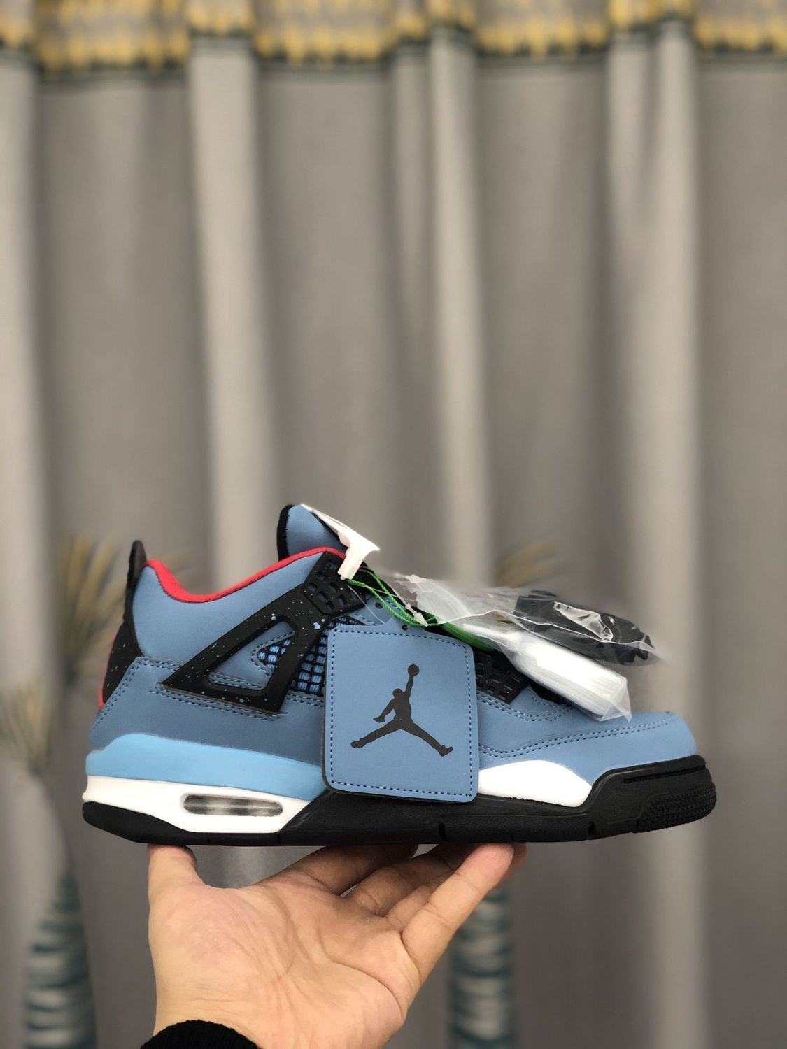 帆蝉翼大学蓝男鞋乔4ts冰蓝运动鞋女子休闲跑步鞋气垫 aj4 ts 联名蓝