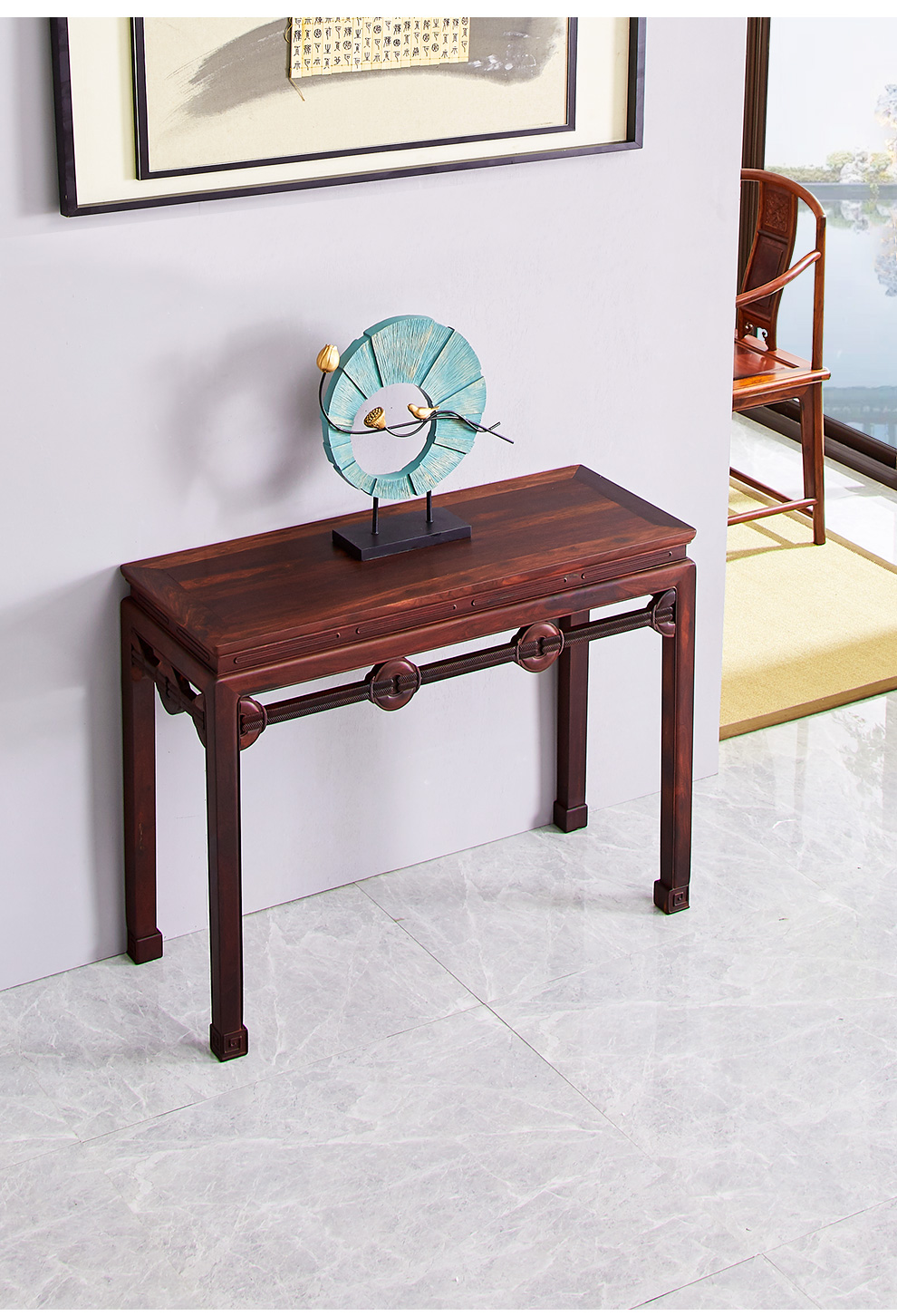 苏州店有售苏素红木家具小叶紫檀学名檀香紫檀条案明式小条桌客厅中式