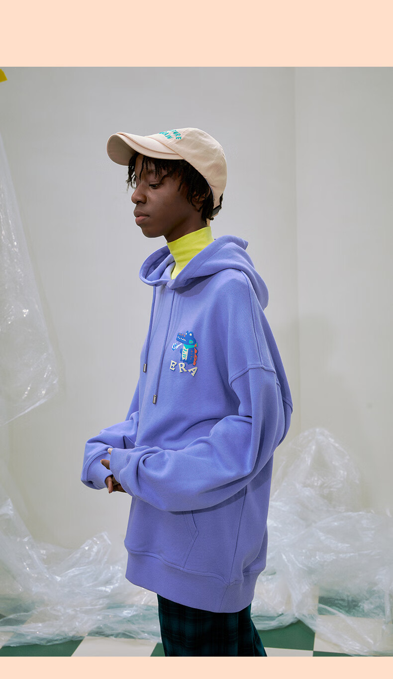 er笑脸卡通印花卫衣2022年宽松ins休闲街头国潮情侣百搭帽衫男女同款