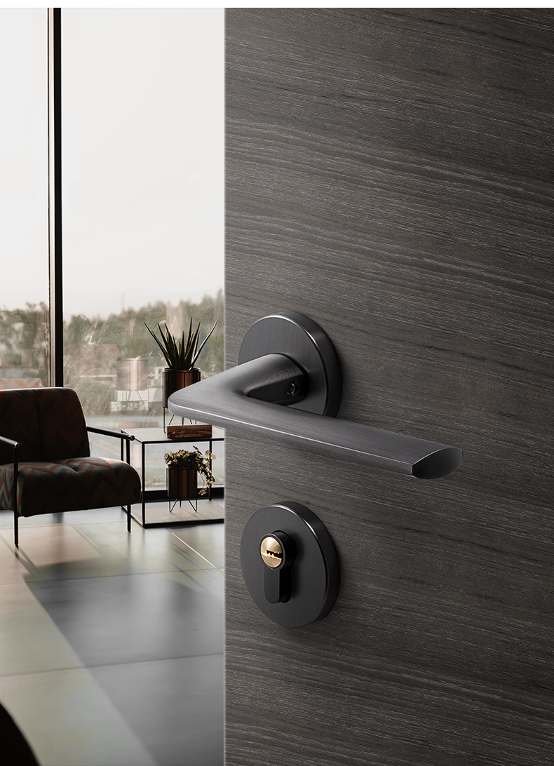 极简轻音磁吸门锁嘉森堡磁吸门锁室内卧室房门锁北欧现代木门锁极简