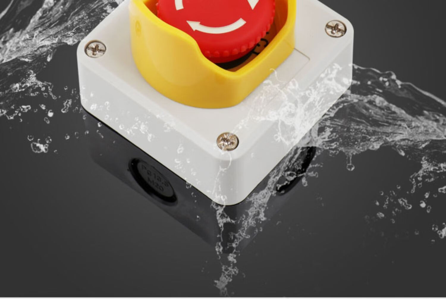 惠利得 急停按钮开关控制盒电梯紧急防护罩停止保护罩防水按钮盒铸铝