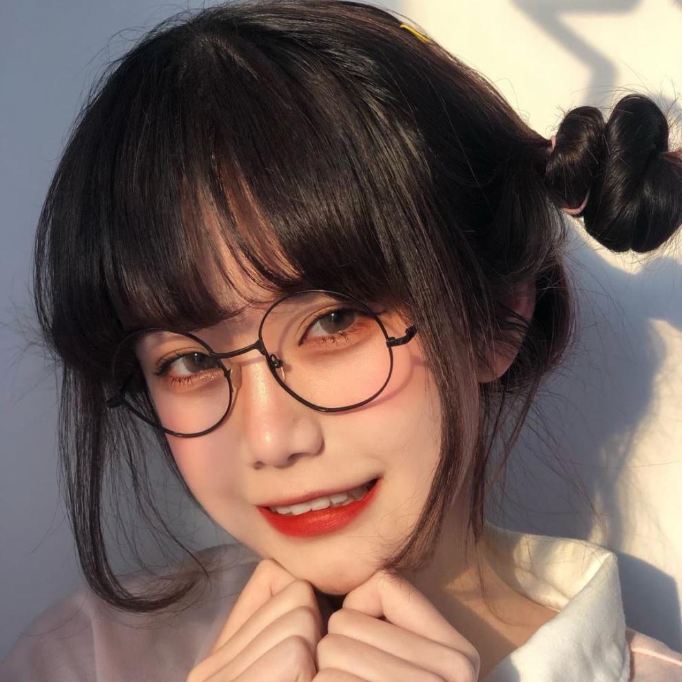 二次元眼镜日系日系二次元动漫眼镜框软妹椭圆金属超轻眼镜架潮配眼镜