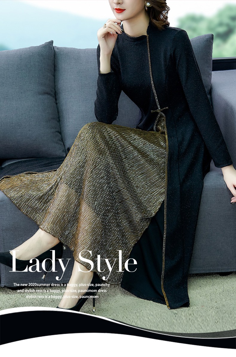 60女裙秋冬连衣裙女装贵高端洋气新款遮肚显瘦妈妈打