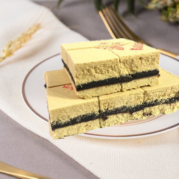 天津特产清真传统老式糕点豆沙馅绿豆糕小茶食点心豆沙馅半斤原味半斤