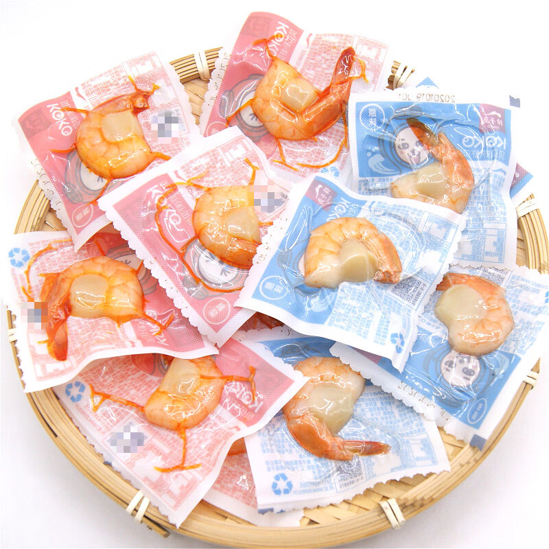 獐子岛扇贝大连虾夷贝贝贝虾零食海鲜零食即食夏夷扇贝肉鲜香味香辣味