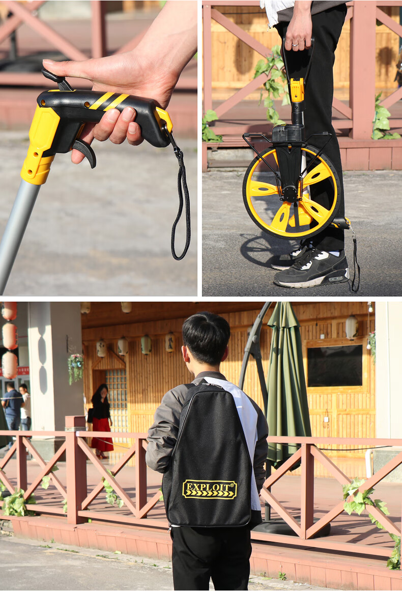 折叠测距轮 手推式测距仪 滚轮 机械测距车距离测量仪 折叠数显测距轮