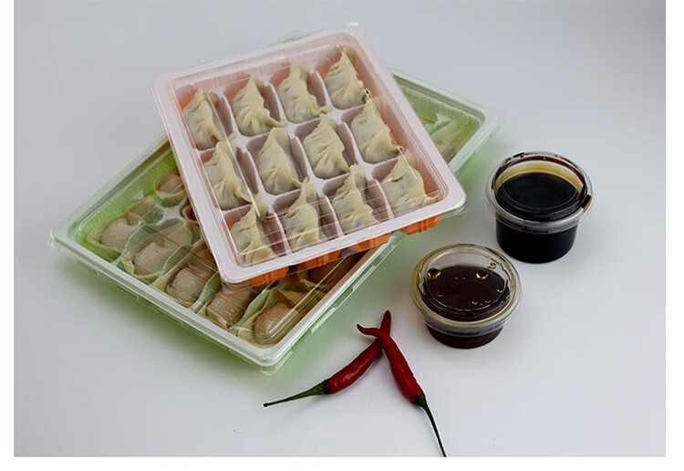 饺子盒一次性带盖速冻打包外卖水饺盒云吞抄手扁食生馄饨塑料托盘冷冻