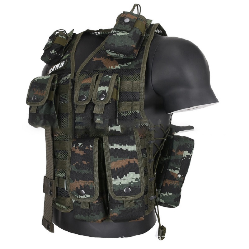 德迷龙13战术背心 透气网眼马甲 虎斑迷彩战术背心作训装具 13猎人
