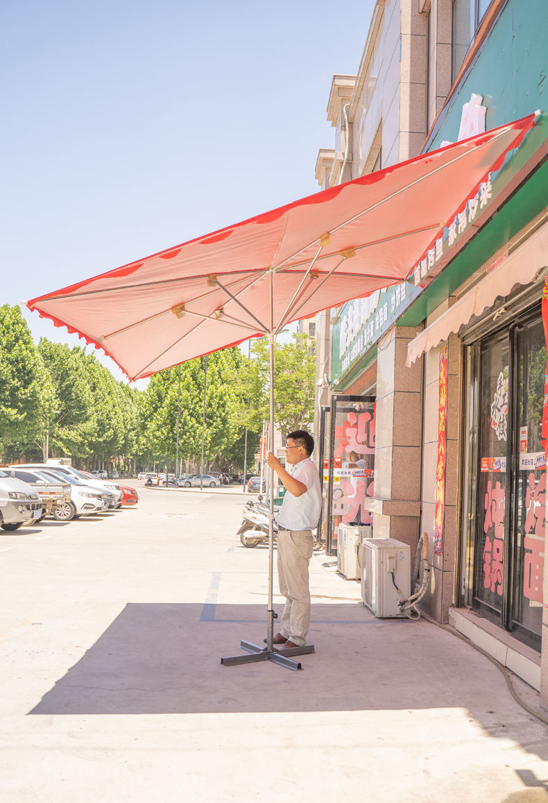 挡雨遮阳伞户外伞商铺斜伞摆摊地摊方形大折叠伞便携