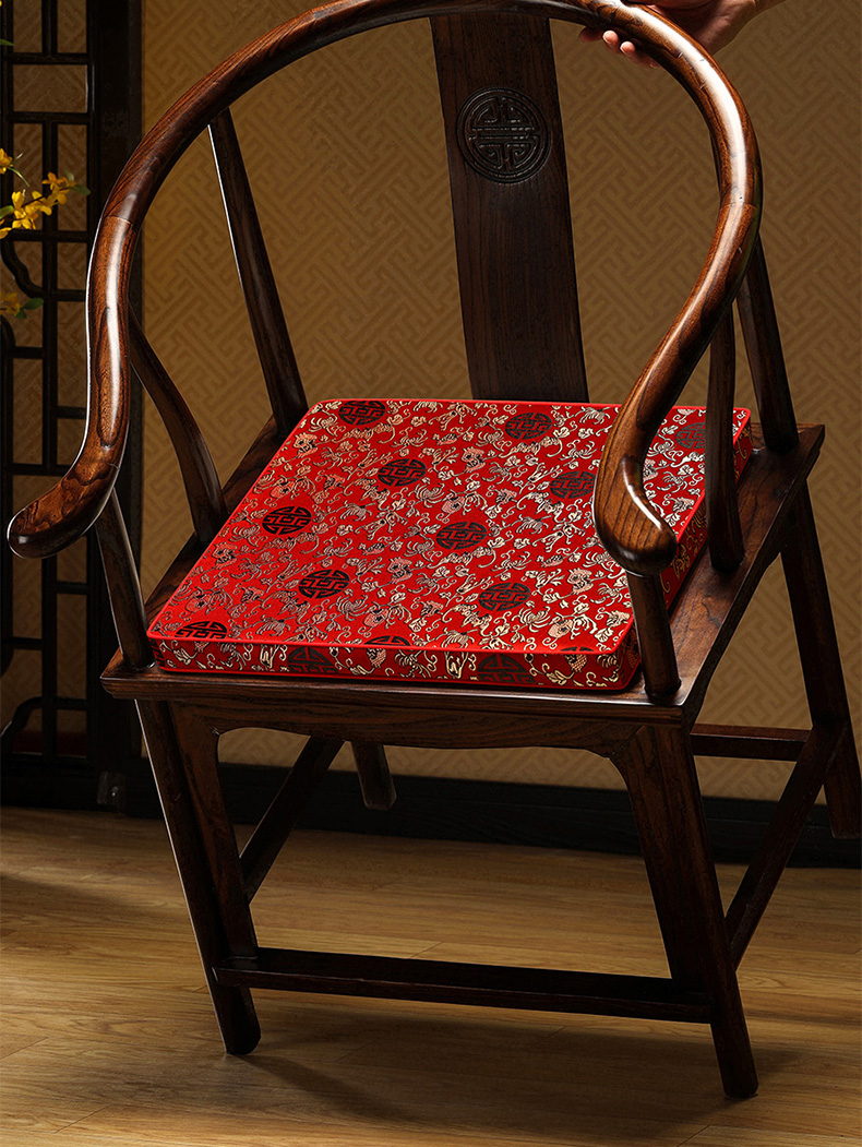 浩秦中式实木椅子乳胶垫坐垫套中国风红木沙发垫古典太师椅圈椅茶椅