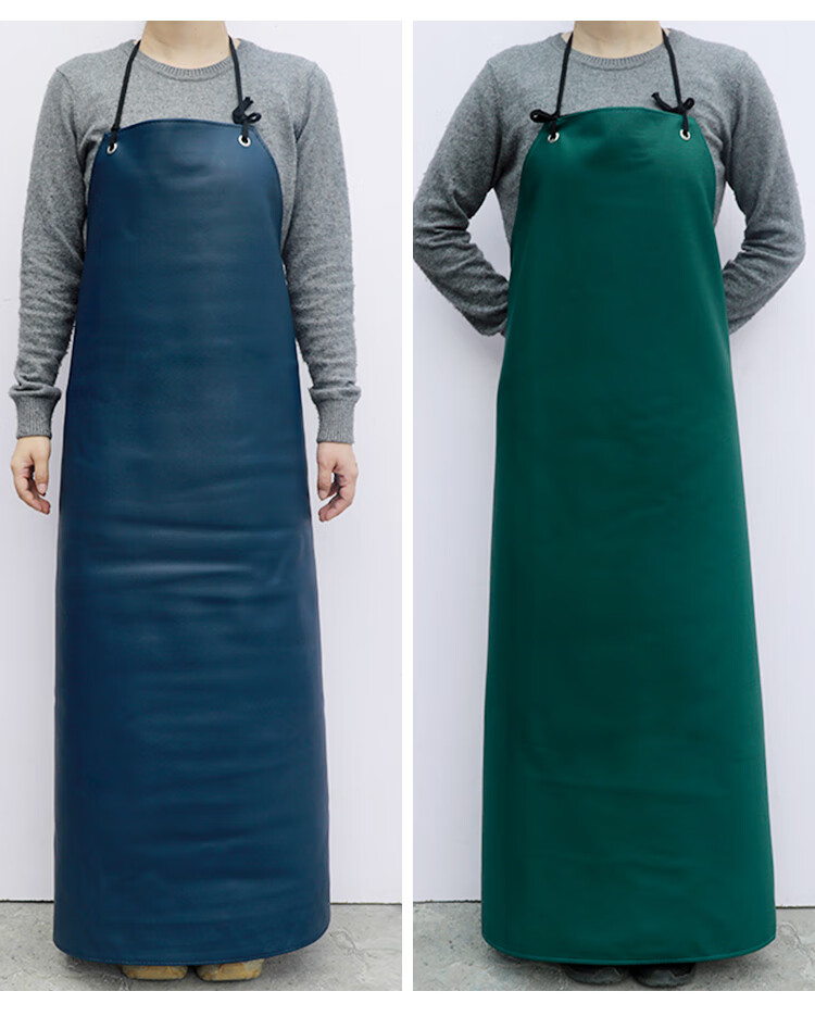 雷事兴防水防油皮革围裙男女白色厨房饭店工厂作业服长款加厚pu工装围