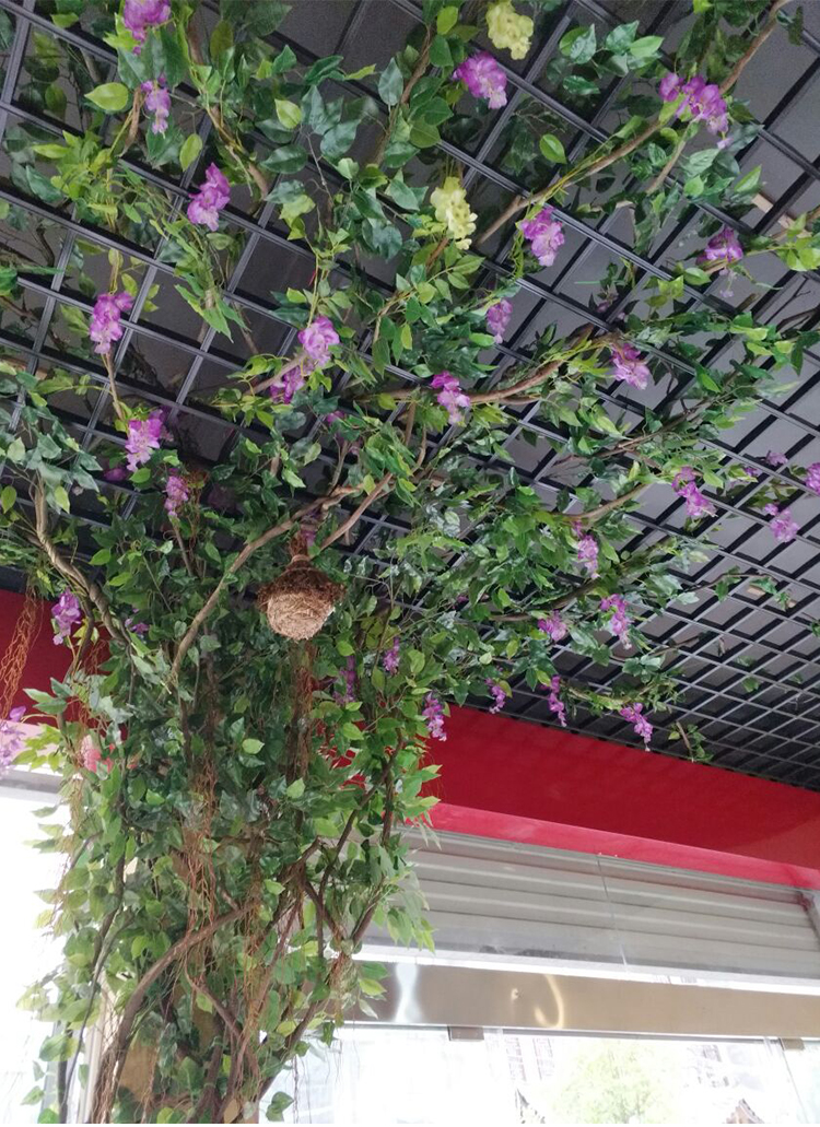 仿真藤条树藤树叶树枝假叶子藤条藤蔓植物室内装饰大型绿植墙绿叶玉兰