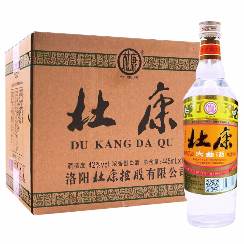 杜康酒杜康大麴濃香型白酒42度445ml1瓶