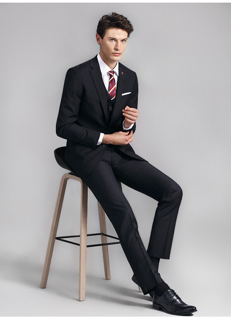 吉约蒙gmons西服套装男商务西装男套装男士休闲西装套装结婚新郎礼服