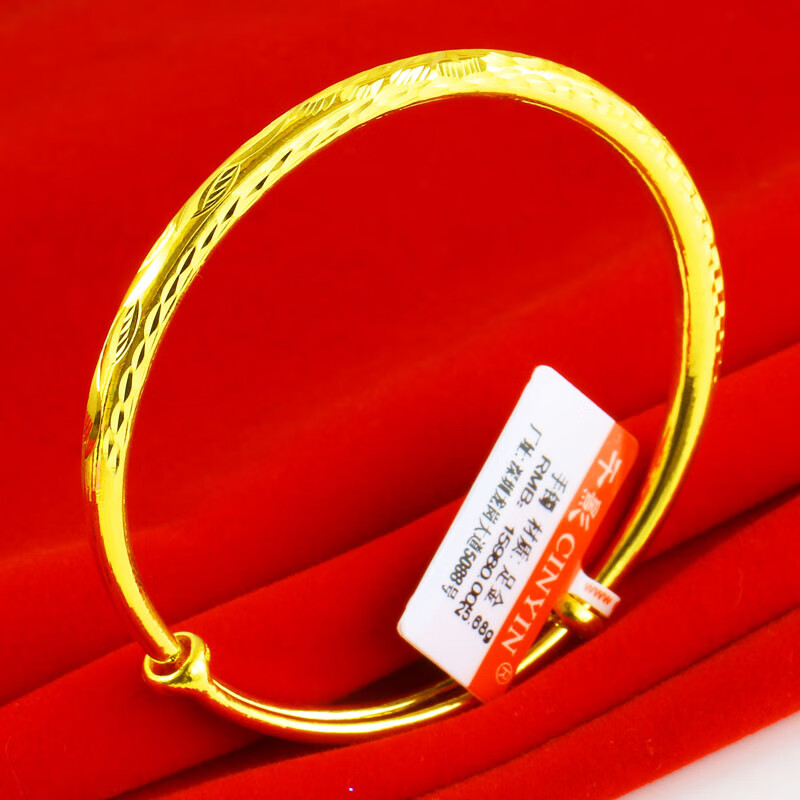 老凤凰黄金手镯9999足金女款龙凤镯子真金饰品硬金素金子空心送妈妈款