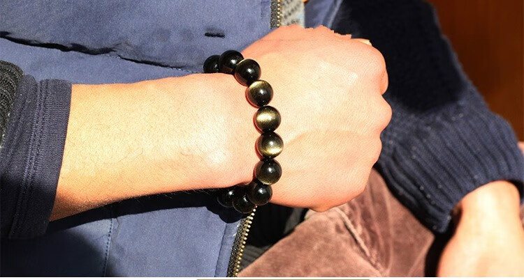 御大师东海水晶猫眼金曜石手链双金眼男士女猫眼石手串本命年珍藏6a级