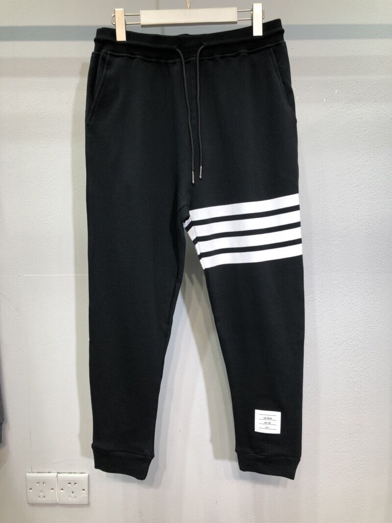 潮牌tb thom裤子纯棉长裤男女情侣休闲裤运动·裤四道杠卫·裤束脚裤