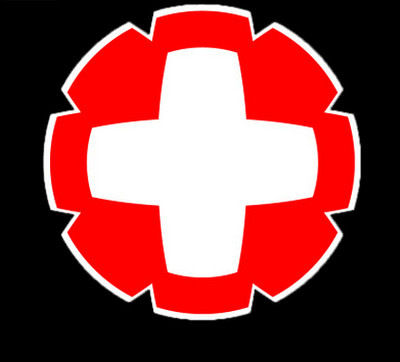 红十字贴纸 急救标识贴 医院诊所药店救护车药箱pvc贴纸 深灰色 特大