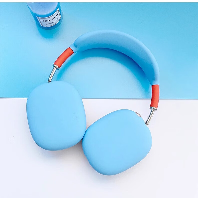 PENGGU Earphone Protective Case for Apple AirPods Max, Silicone Ear Tips, Headband Rubber Protection, Anti-Scratch Wear-Resistant Soft Cover, Silver Gray 7