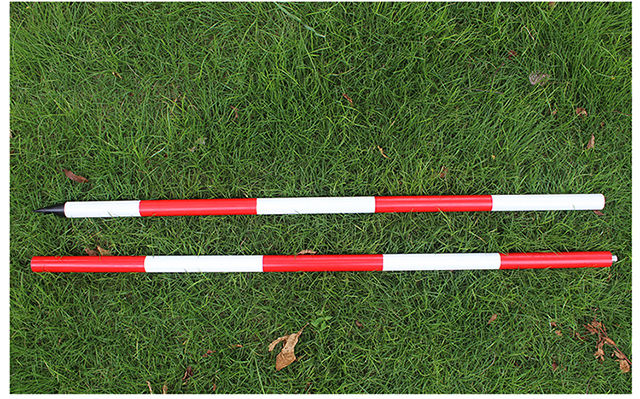 测量用花杆2米/3米/5米铝合金标杆测量工程测绘花杆标尺红白标杆 加粗