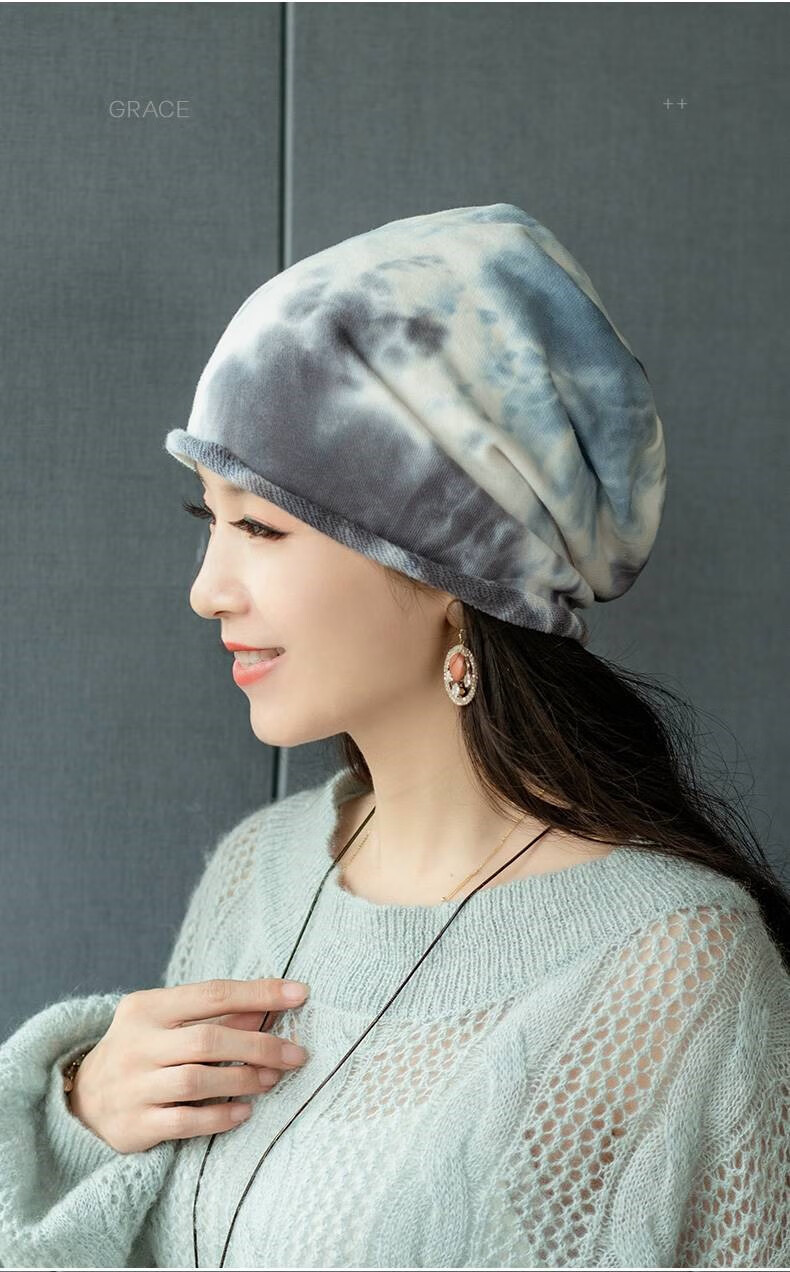 带头发的帽子 假发帽子一体盖白头发的头饰网红头巾宽发带薄款包头