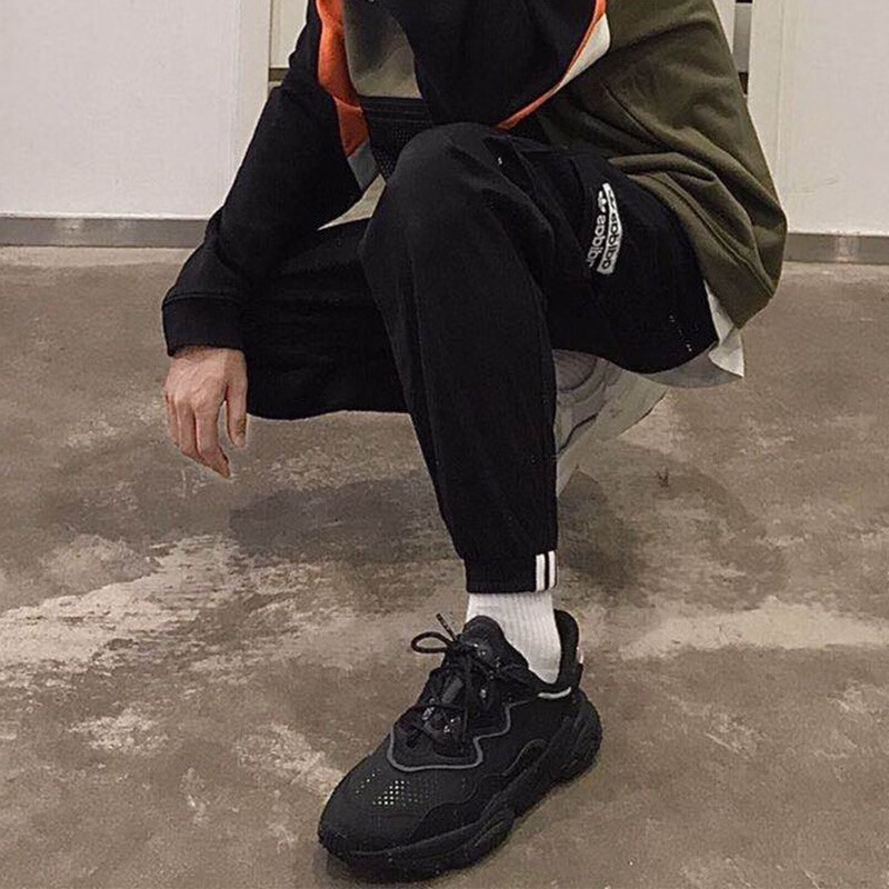 限量adidas阿迪达斯三叶草ozweego限定灰白黑彩虹复古休闲老爹鞋跑鞋